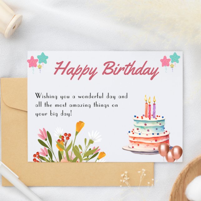 Carte d'anniversaire imprimable (Printable Happy Birthday Card)