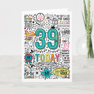 Carte d'anniversaire imprimable 39e | Téléchargeme