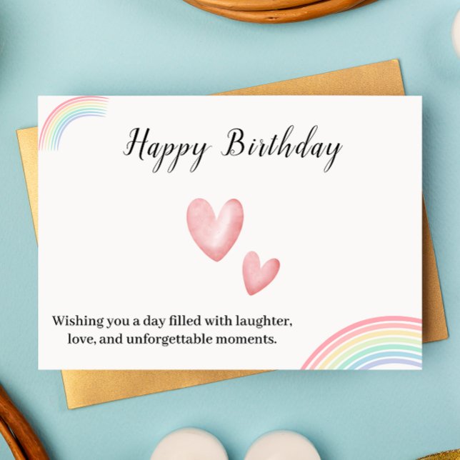 Carte d'anniversaire imprimable avec coeur (Printable Birthday Card with Hearts)