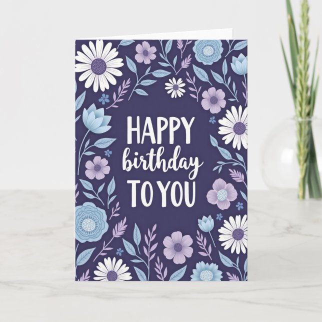Carte d'anniversaire Indigo Daisy (Devant)