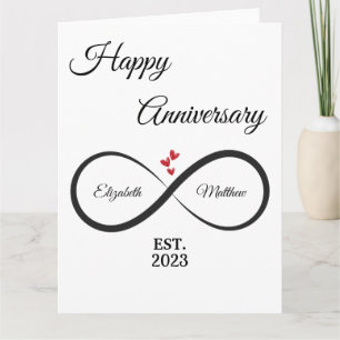 Carte d'anniversaire Infinity   Nom et année