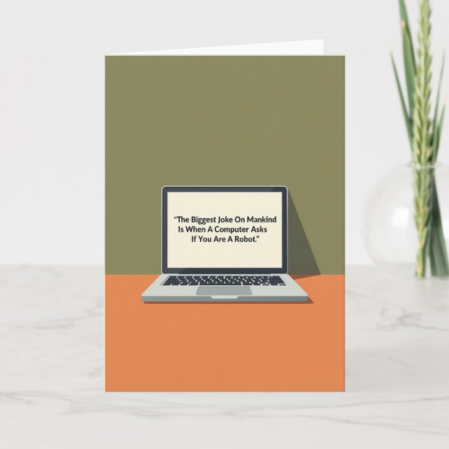 Carte d'anniversaire informatique douce (Devant)