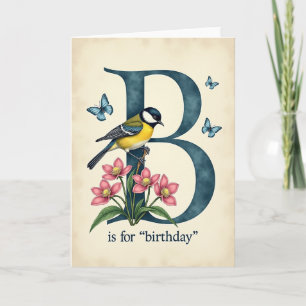 Carte d'anniversaire initiale sarcelle