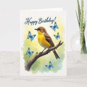 Carte d'anniversaire Insecte Bleu