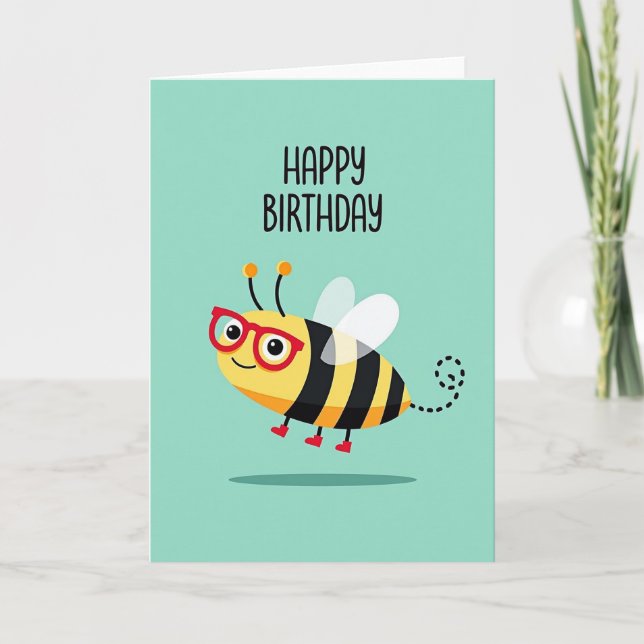 Carte d'anniversaire Insecte Charmant (Devant)