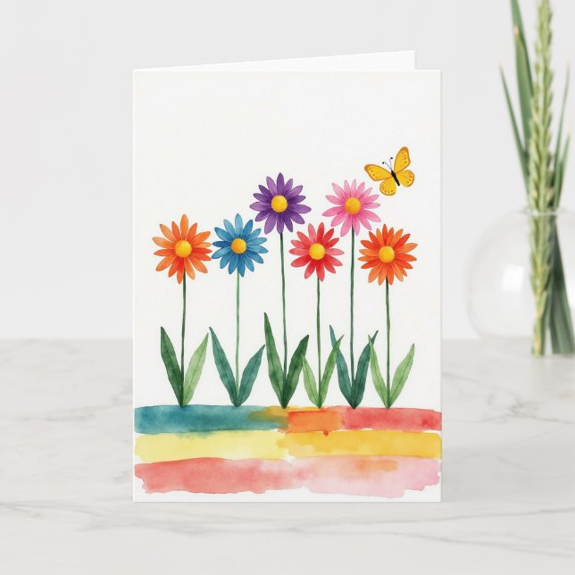 Carte d'anniversaire Insecte Doré (Devant)