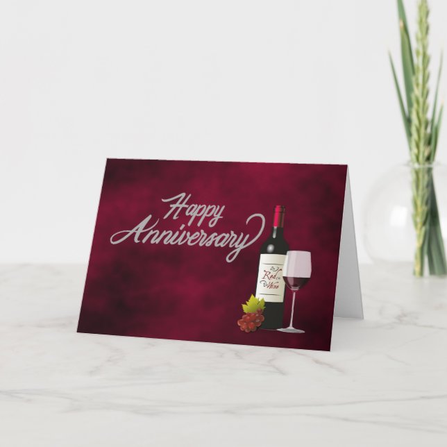 Carte d'anniversaire inspirée du vin (Devant)