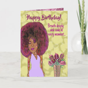 Carte d'anniversaire inspirée pour une femme afro-