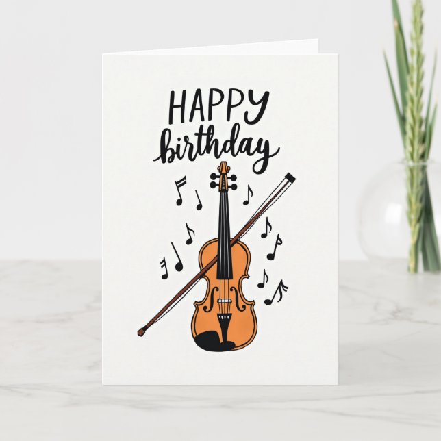 Carte d'anniversaire instrumentale mélodique (Devant)