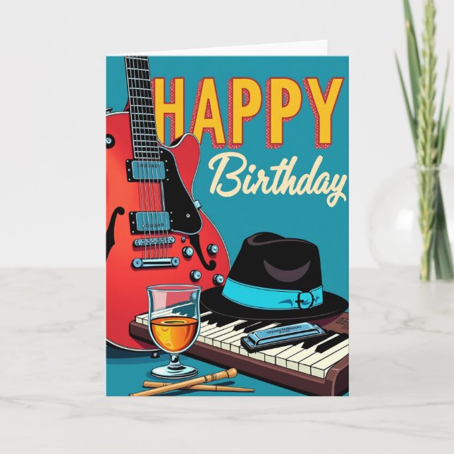 Carte d'anniversaire Instruments de musique (Devant)