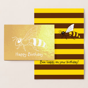 Carte d'anniversaire inversée d'abeille