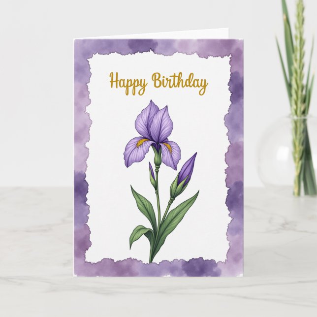 Carte d'anniversaire Iris Violet (Devant)