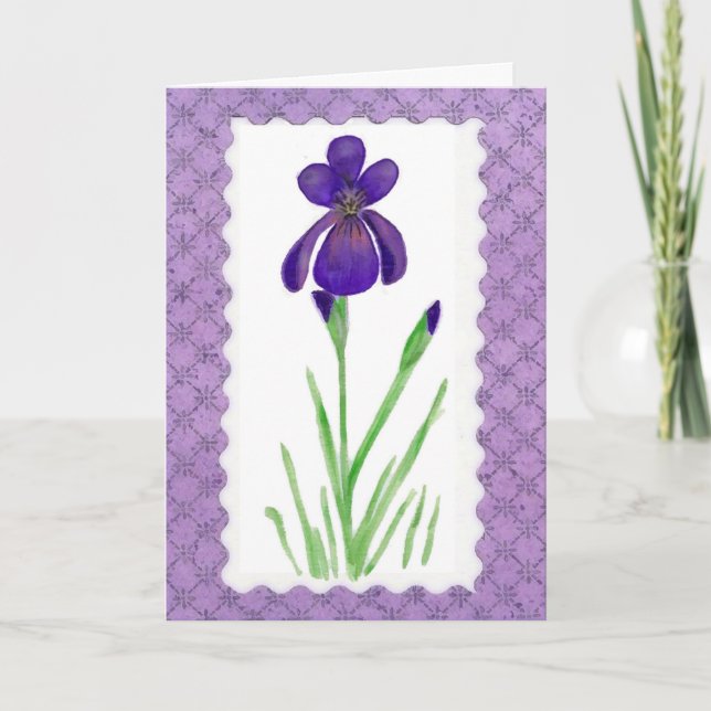 Carte d'anniversaire Iris Watercolor (Devant)