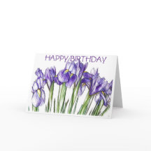 Carte d'anniversaire Irises (vide)