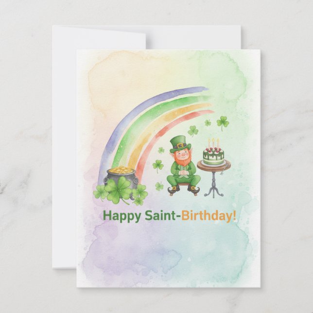 Carte d'anniversaire irlandaise chanceuse 17 mars (Devant)