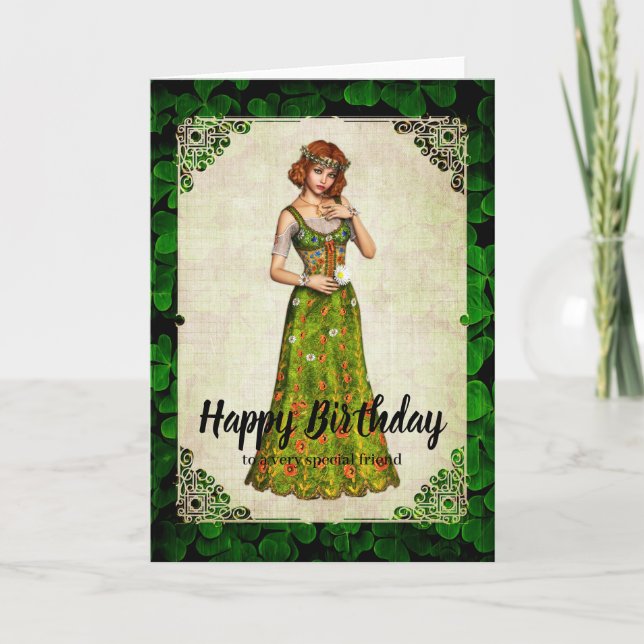 Carte d'anniversaire irlandaise Daisy Girl (Devant)