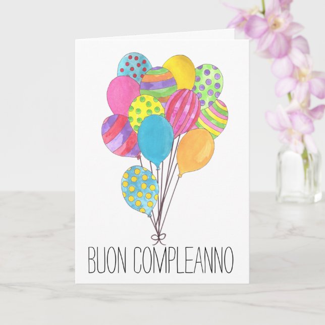 Carte d'anniversaire italienne bouquet de ballons (Orchidée)