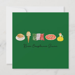 Carte d'Anniversaire Italienne Heureuse, Carte Buo
