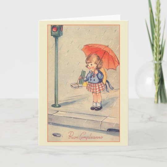 Carte D Anniversaire Italienne Vintage De Buon Zazzle Fr