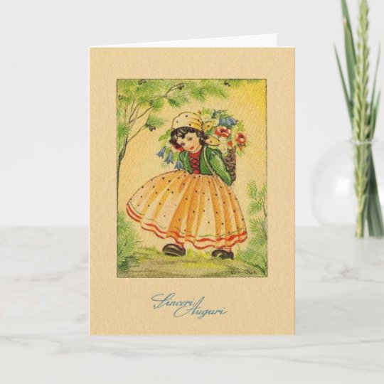 Carte D Anniversaire Italienne Vintage De Sinceri Zazzle Fr