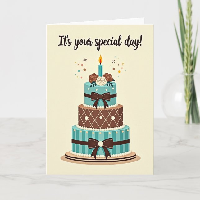 Carte d'anniversaire Ivory Bow (Devant)
