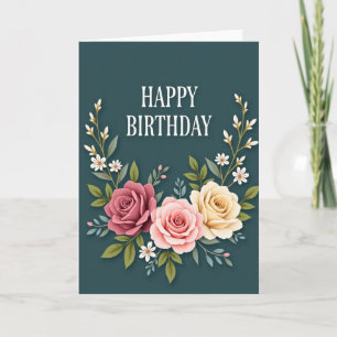 Carte d'anniversaire Ivory Rose