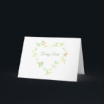 Carte d'anniversaire Ivy Heart Sister<br><div class="desc">Ce design délicat est une vigne de lierre en forme de coeur avec des tiges roses roses. Vous pouvez modifier le libellé à l'avant et à l'intérieur des modèles. Veuillez me contacter si vous avez besoin d'aide pour personnaliser cet objet. Si vous aimez ce que vous voyez, mais que vous...</div>