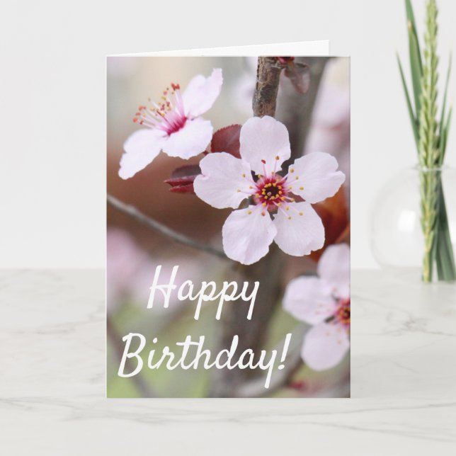 Carte d'anniversaire japonaise des fleurs de prune (Devant)