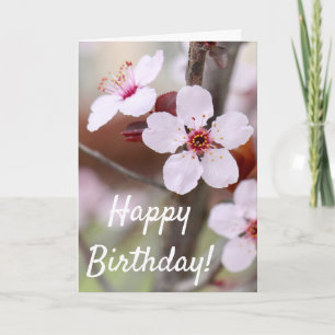 Carte d'anniversaire japonaise des fleurs de prune