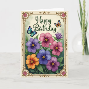Carte d'anniversaire Jardin ailé