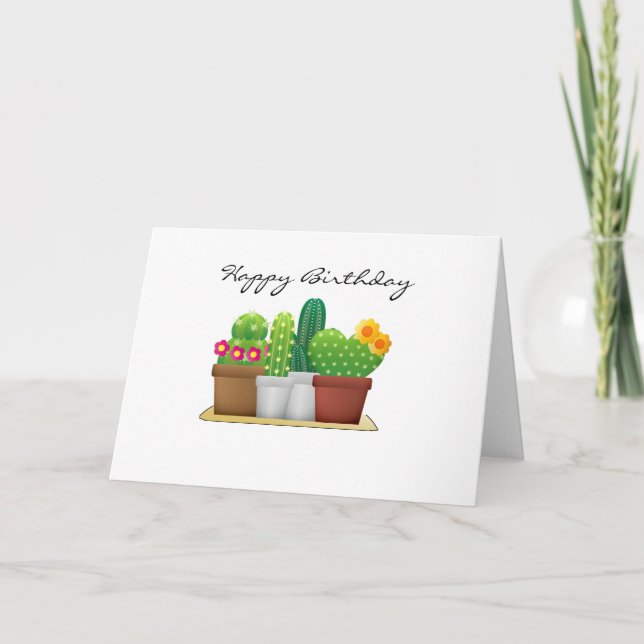 Carte d'anniversaire Jardin de cactus/succulentes  (Devant)