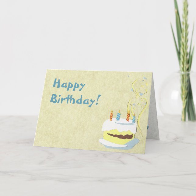 Carte d'anniversaire jaune (Devant)