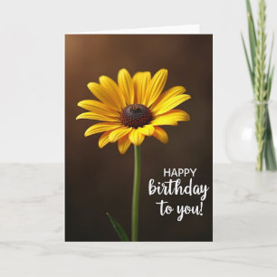 Carte d'anniversaire jaune élégant