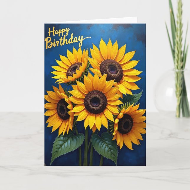 Carte d'anniversaire jaune ensoleillé (Devant)