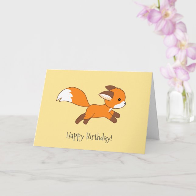 Carte d'anniversaire Jaune Renard Coureur (Orchidée)