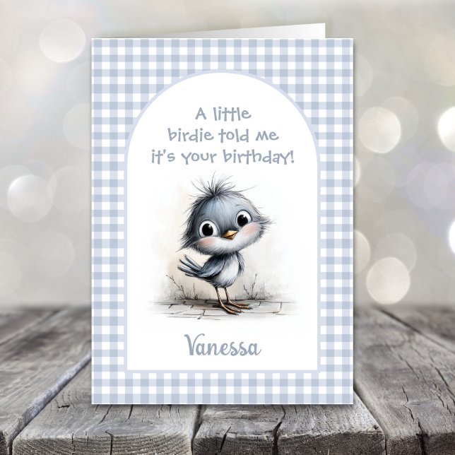 Carte d'anniversaire joli petit oiseau (Créateur téléchargé)