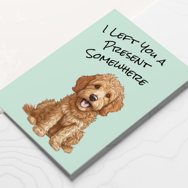 Carte d'Anniversaire Jolie chien Goldendoodle (Créateur téléchargé)