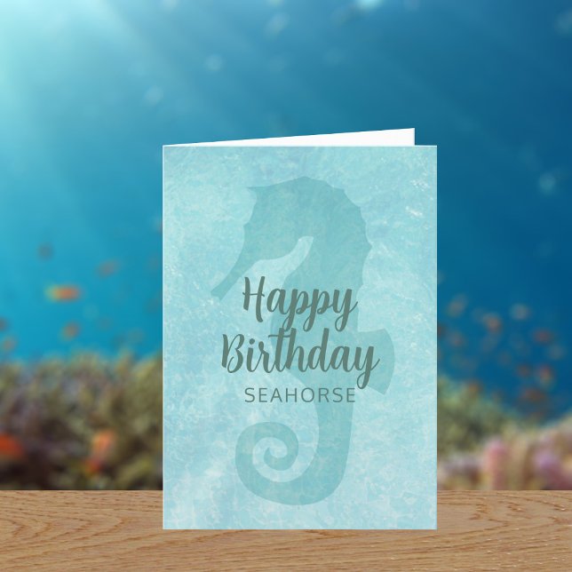 Carte d'anniversaire jolie hippocampe (Happy Birthday to your seahorse (works for non seahorses too))