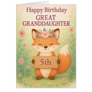 Carte d'anniversaire jolie pour arrière-petite-fil