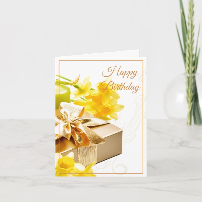 Carte d'anniversaire-jonquilles (Devant)