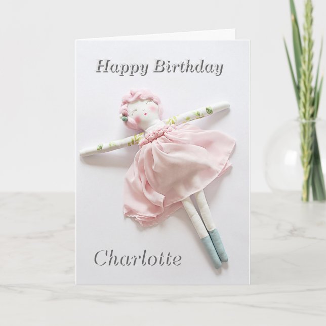 Carte d'anniversaire - Jouet doux Ballerina (Devant)