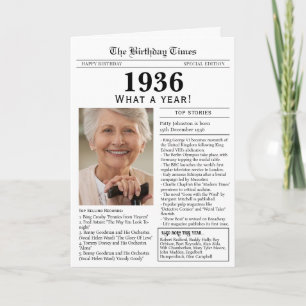 Carte d'anniversaire Journal 1936 90 ans
