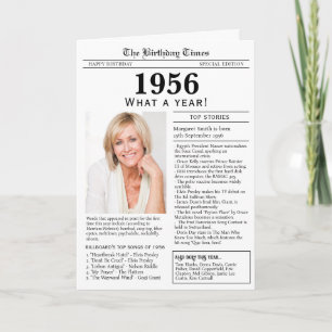 Carte d'anniversaire Journal 1956