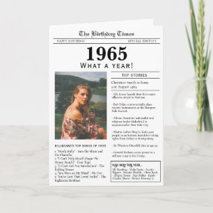 Carte d'anniversaire Journal 1965
