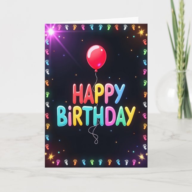 Carte d'anniversaire joyeuse 3D (Devant)