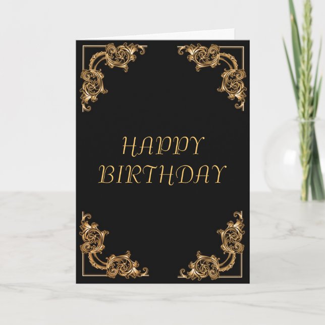 Carte d'anniversaire joyeuse à tourbillon floral o (Devant)