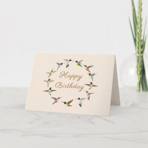 Carte d'anniversaire joyeuse aux colibris
