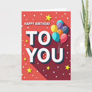 Carte d'anniversaire Joyeuse avec Confettis Rouges