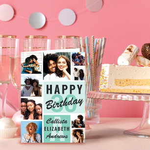 Carte d'anniversaire joyeuse avec photo Monogramme