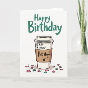 Carte d'anniversaire joyeuse avec tasse